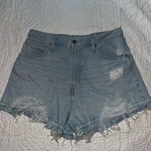 Levi's Frayed High-Waisted Shorts